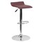 Emma and Oliver Solid Wave Seat Vinyl Adjustable Height Barstool with Chrome Base